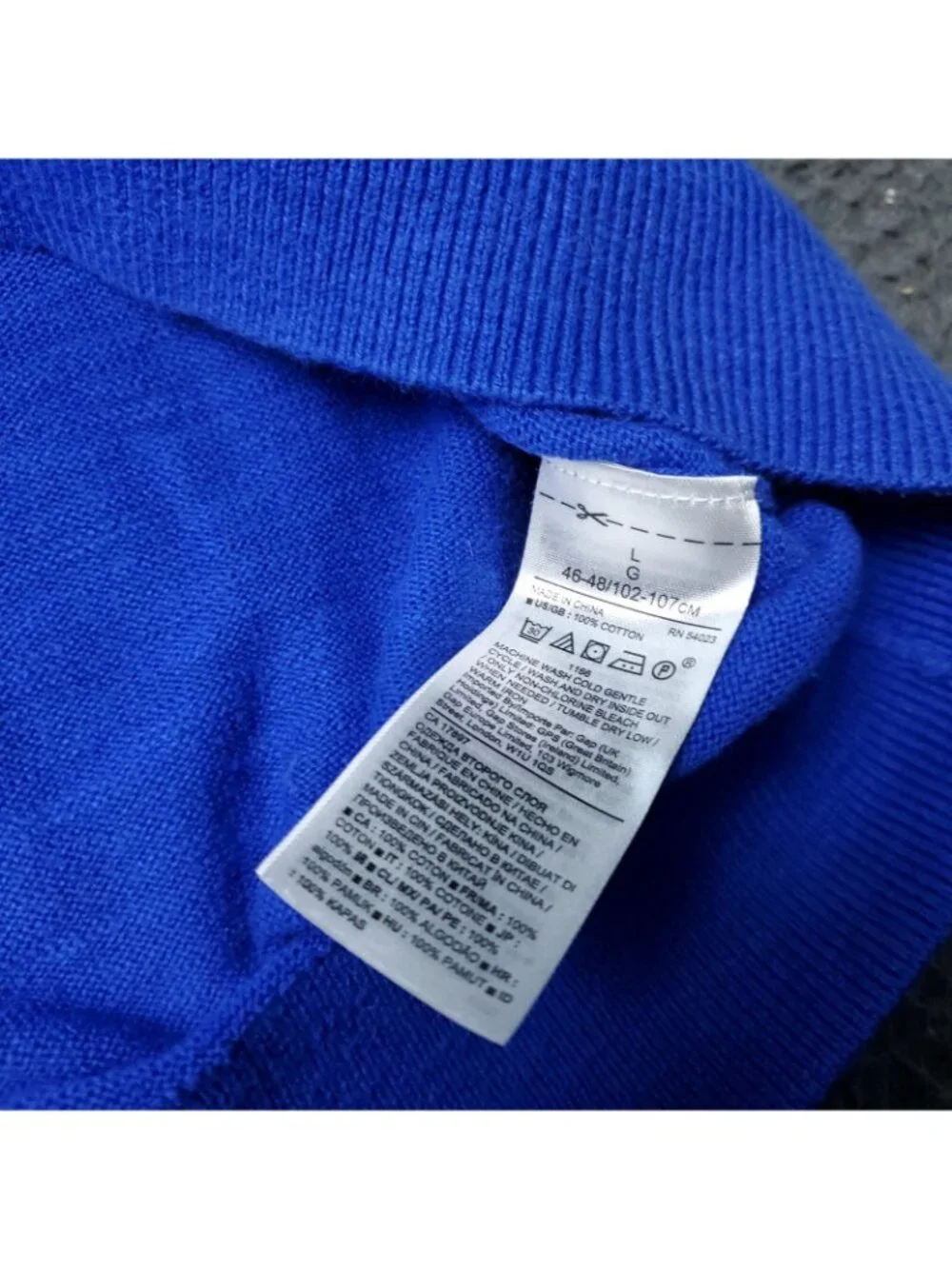 Banana Republic Sweater Mens L Large Blue Pullover Cotton Crew Neck Casual
